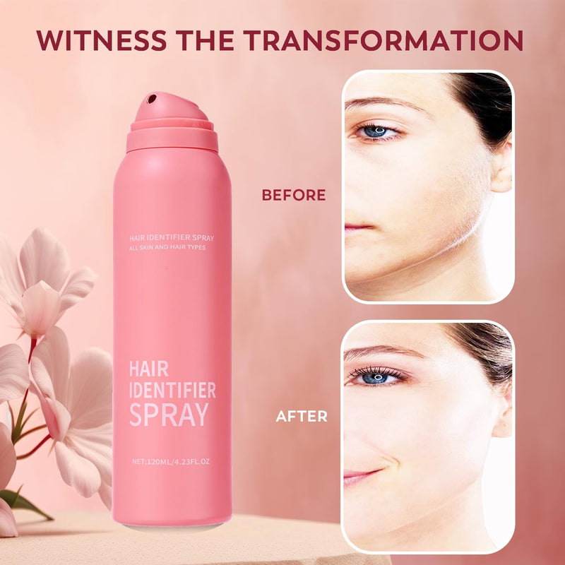 Hair Identifier Spray for Face Shaving: Dermaplane Spray and Razor Set - Identifying Fine Hair Peach Fuzz and Moisturizing Skin Before Dermaplaning 8 FL OZ