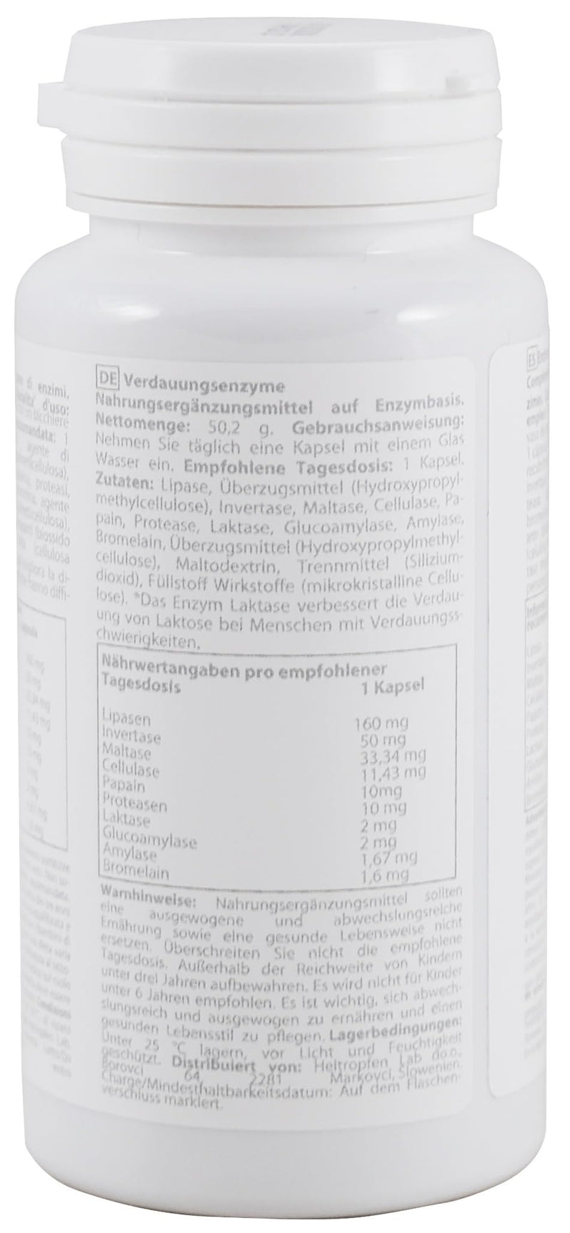 Digestive Enzymes | 90 Veggie Capsules | Food Supplement | Heiltropfen®