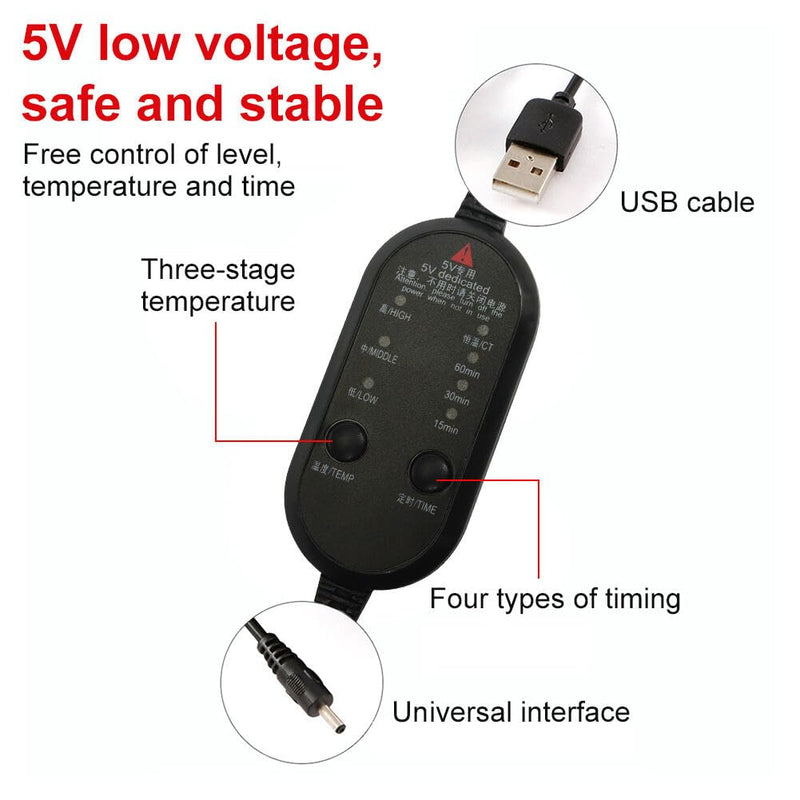 Electric Wrist Support with Heating Function Left/Right Hand | Hot Heater for Wrist Sprain & Joint Care | USB Heating | 3-Temperature Levels | Machine Washable | Black Left heating-CDB