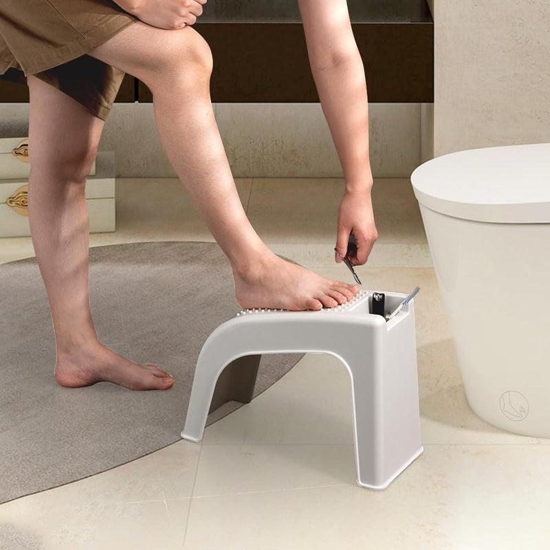 [Australia] - Shower Foot Rest for Shaving Legs, Non-Slip Pedicure Foot Rest, Shower Foots Step Stool for Shaving Legs, Plastic Sturdy Pedicure Stand -White White 
