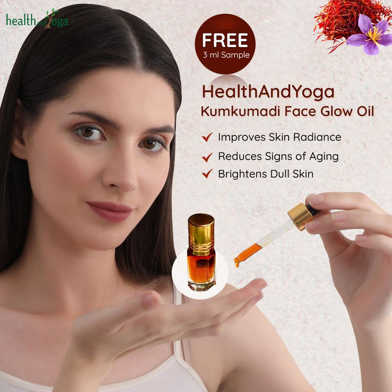 HealthAndYoga™ BronzLift Kansa Face Massager and Kumkumadi Face Oil Trial Vial - Kansa Wand Ayurveda Benefits of Bronze - Skin Lustre (Single Dome) Single Dome