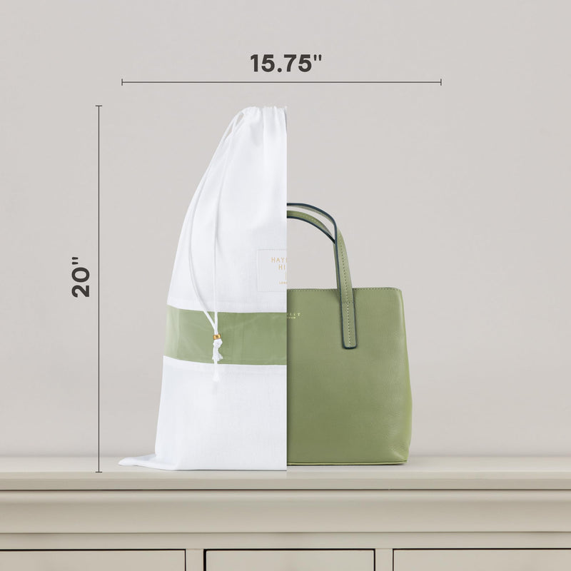 Luxury Organic Cotton Dust Bags For Handbags - 6 Pack (Med-Large) - Handbag, Purse and Shoe Bags for Storage - Certified Carbon Neutral