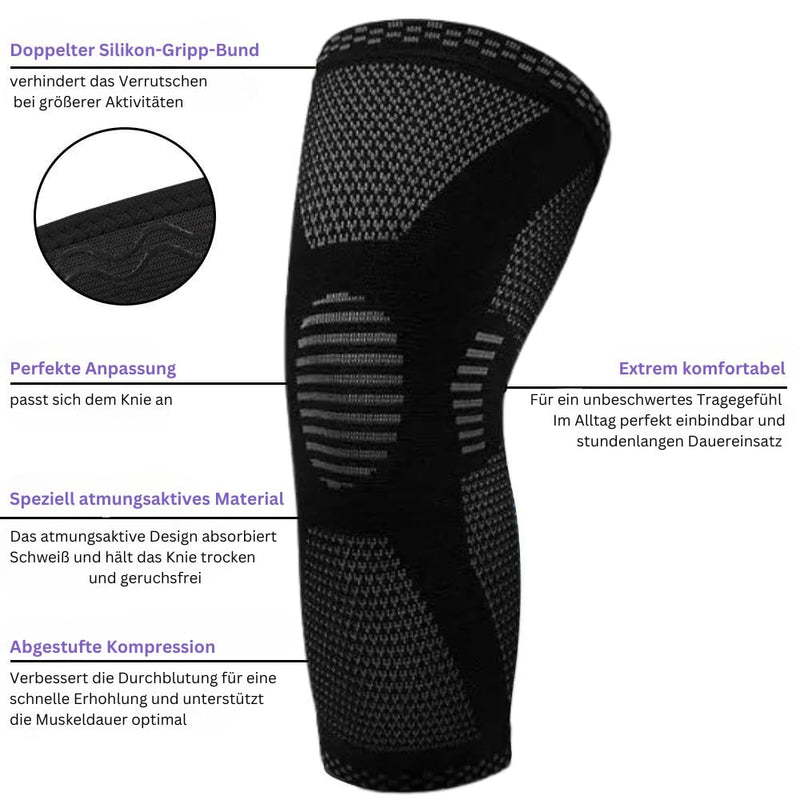 [Australia] - Omni Fit ® The new knee support (1 piece): Your second skin for pain-free movement and unsurpassed comfort! Maximum support without sweating - for a confident, active life. L Grey 