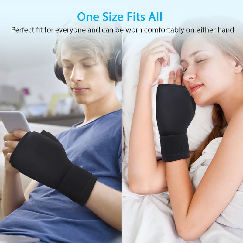 [Australia] - NEWGO Gel Gloves Cooling Gloves Cold & Heat Therapy for Hands, Fingers during Chemotherapy, Rheumatism (Black) Black001 