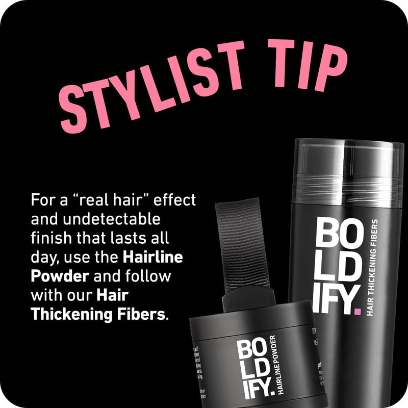 Boldify Hairline Powder, Root Touch Up Hair Color Black 4g | Instantly Fills Thinning Hair & Sparse Hairlines - Root Cover Up for Gray Hair - Water-Resistant, Sweat-Proof 24-Hour Wear