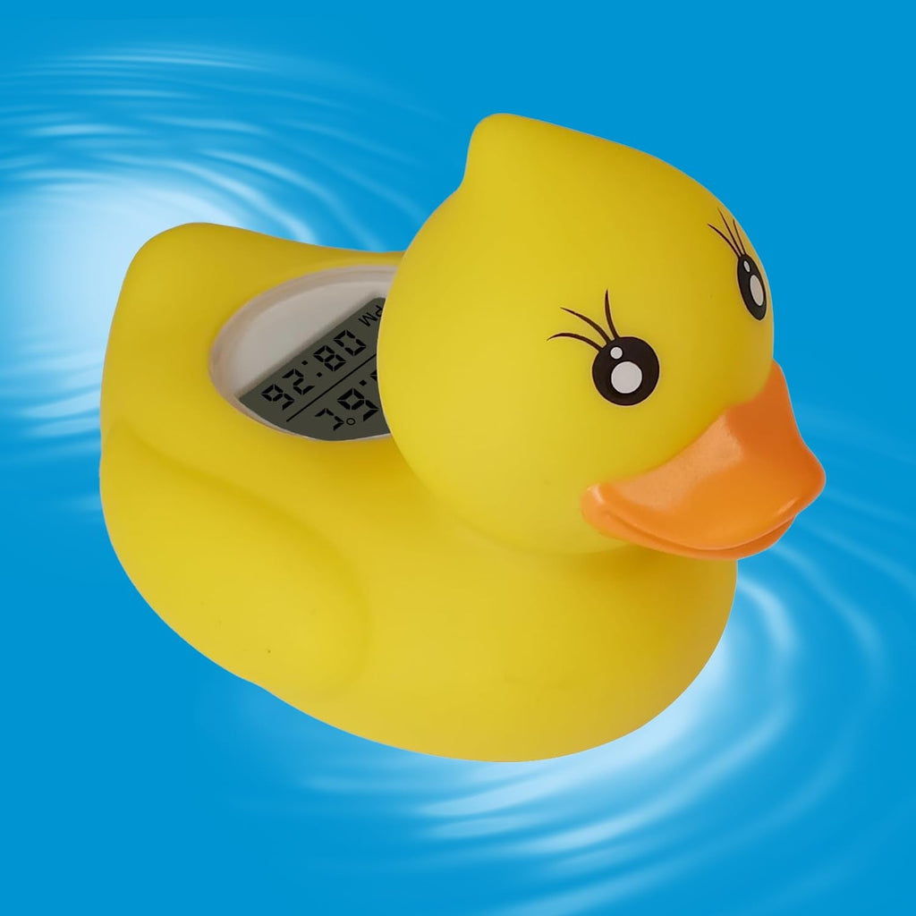 Rubber Duck Baby Bath Thermometer LED Display,Warning Alarm,Timer Baby Safety Water Bath Temp Thermometer for Bathtub Tube Pool Floating Toy Infants Newborn Toddlers Room Temperature Essentials MTY-803 1Piece