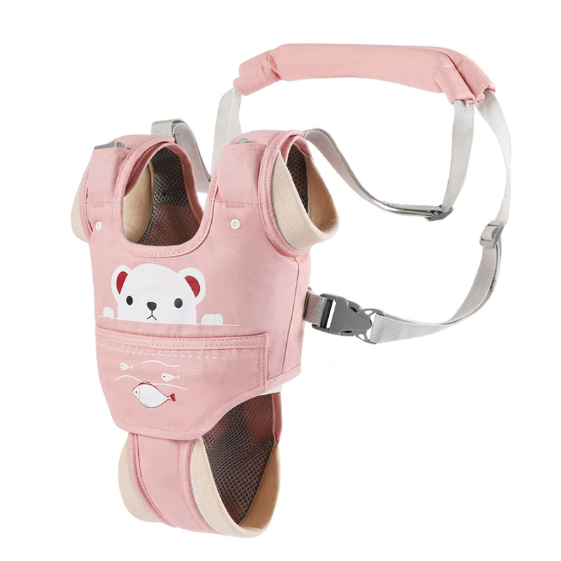 [Australia] - Baby Walking Harness Handheld Baby Walker Assistant Belt Adjustable Toddler Infant Walker Safety Harnesses Standing Up and Walking Learning Helper with Detachable Crotch for 9-24 Month (Pink) pink 