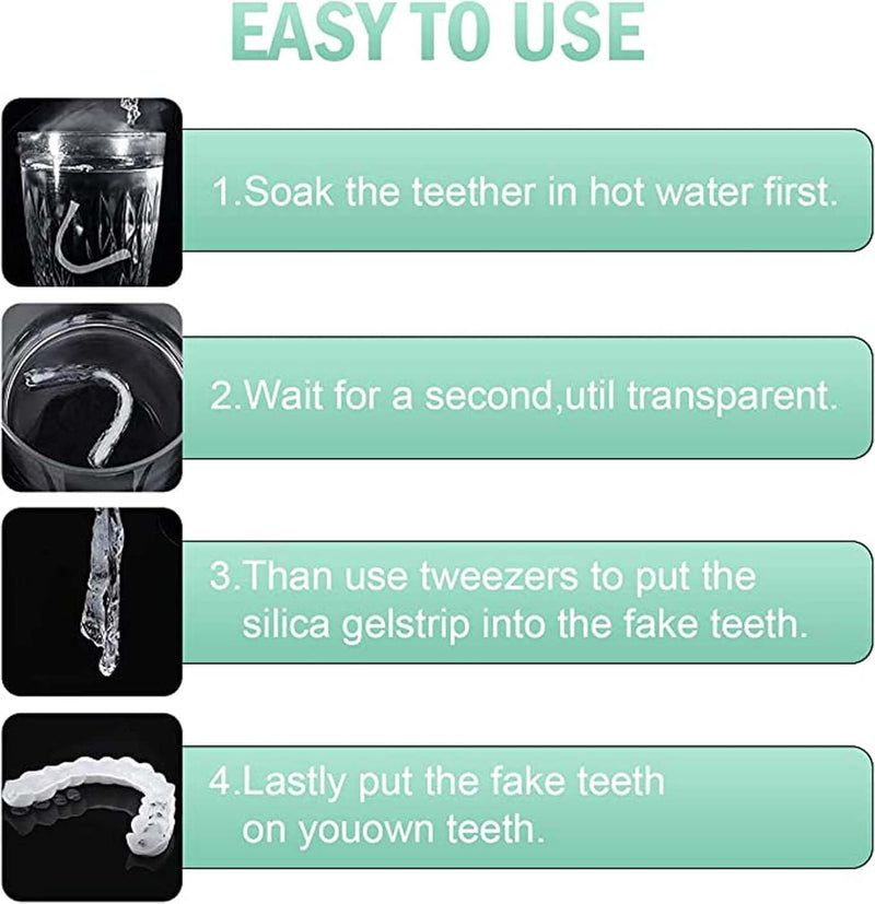 [Australia] - ‌2 Pairs Universal Temporary Smile Solution - Adjustable Top/Bottom for All-Day Comfort‌ (1) 1 