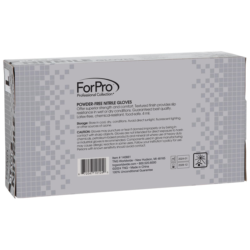 [Australia] - ForPro Professional Collection Disposable Nitrile Gloves, Chemical Resistant, Powder-Free, Latex-Free, Non-Sterile, Food Safe, 4 Mil, Black, Large, 100-Count Large (Pack of 100) 