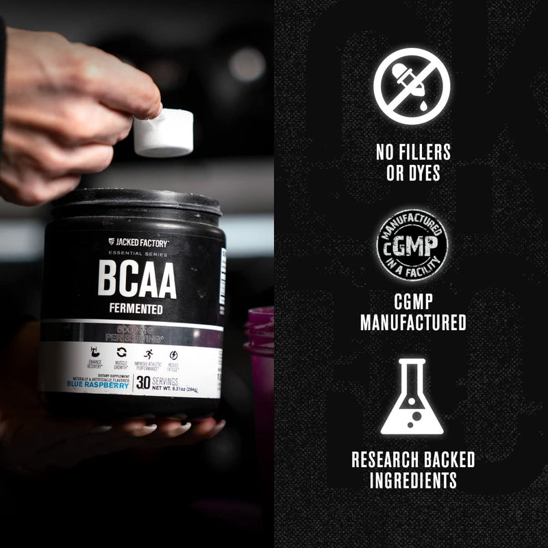 [Australia] - BCAA Powder (Fermented) - 6g Branched Chain Essential Amino Acid Supplement for Improved Muscle Recovery, Reduced Fatigue, Increased Strength, and Muscle Growth - 30 Servings, Fruit Punch 