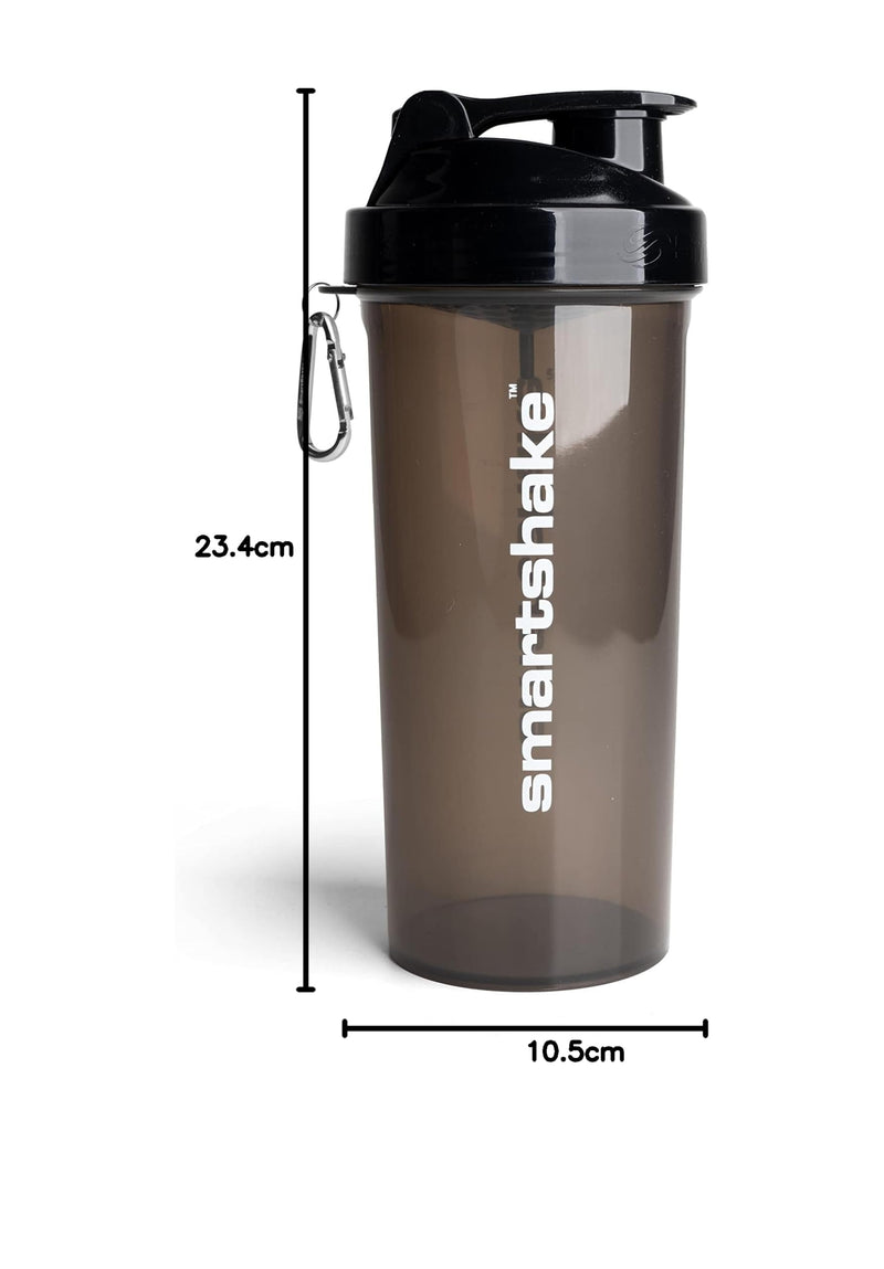 [Australia] - Smartshake Lite Protein Shaker Bottle 1000ml | Leak-proof gym shaker drinking bottle for protein shakes | Clear PP Water Bottle, BPA & DEHP Free Protein Powder Shaker Cup, Black 1000ml 