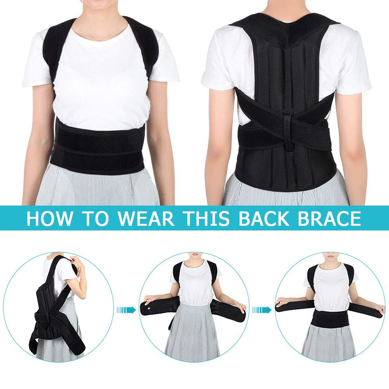 Shoulder and Back Support, Posture Corrector for Men and Women, Adjustable Back Brace Back Support with Back Shoulder Lumbar Waist Support Belt, Prevent Slouching, Relieve Back Pain (X-Large)