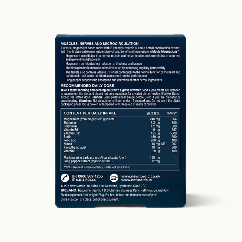New Nordic Magnesium Glycinate, 600 mg Extra Strength, Sleep & Muscle Support for Women & Men, Pine Bark & Long Pepper Extract, 60 Tablets (Pack of 1) 60 Tablets (Pack of 1)