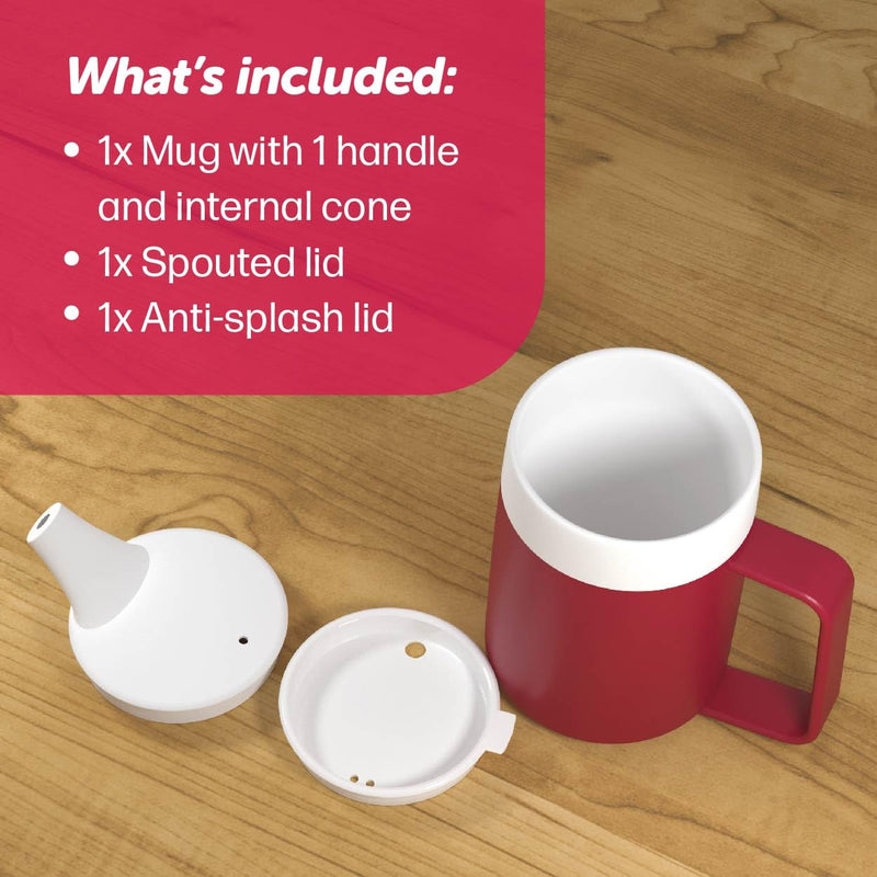 JFA Supplies 1 Handle 165ml Red Adult Drinking Mug/Drinking Cup/Sippy Cup/Non Spill Cup