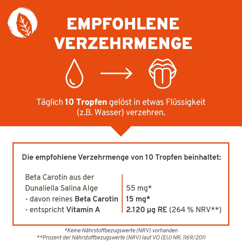 [Australia] - InnoNature Beta Carotene Drops | from the alga Dunaliella Salina | 30ml, high dose with 15 mg pure beta carotene, 2,120 µg RE vitamin A per 10 drops 