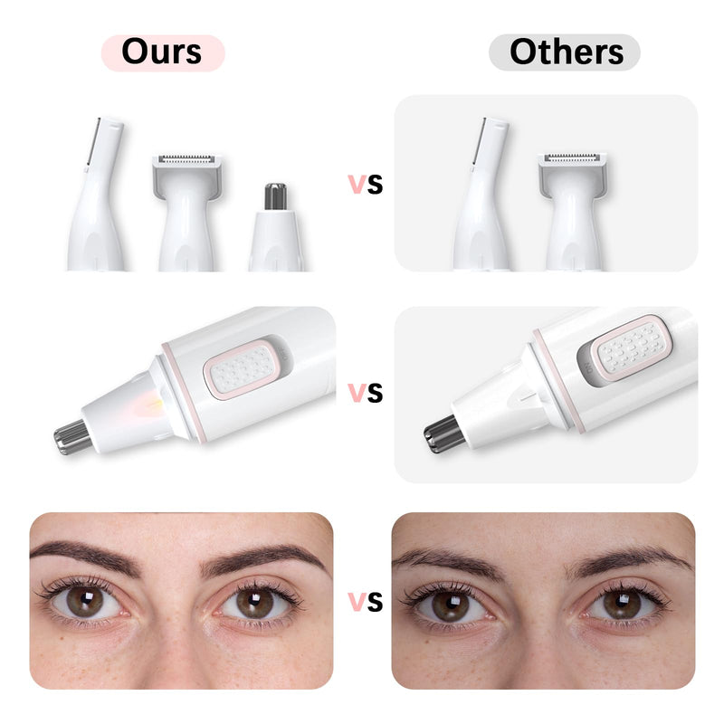 [Australia] - Antomoness Electric Eyebrow Trimmer for Women Hair Remover for Eyebrow Nose Face and Body Hair Removal with LED Light and Lithium-Powered Rechargeable Painless 