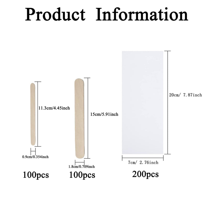 [Australia] - 400 pieces of non-woven strips, wax strips and wax strips, wooden sticks, used with soft wax for hair removal, for hair removal on the leg, chest, back, intimate area and face, 1 piece (pack of 400). 