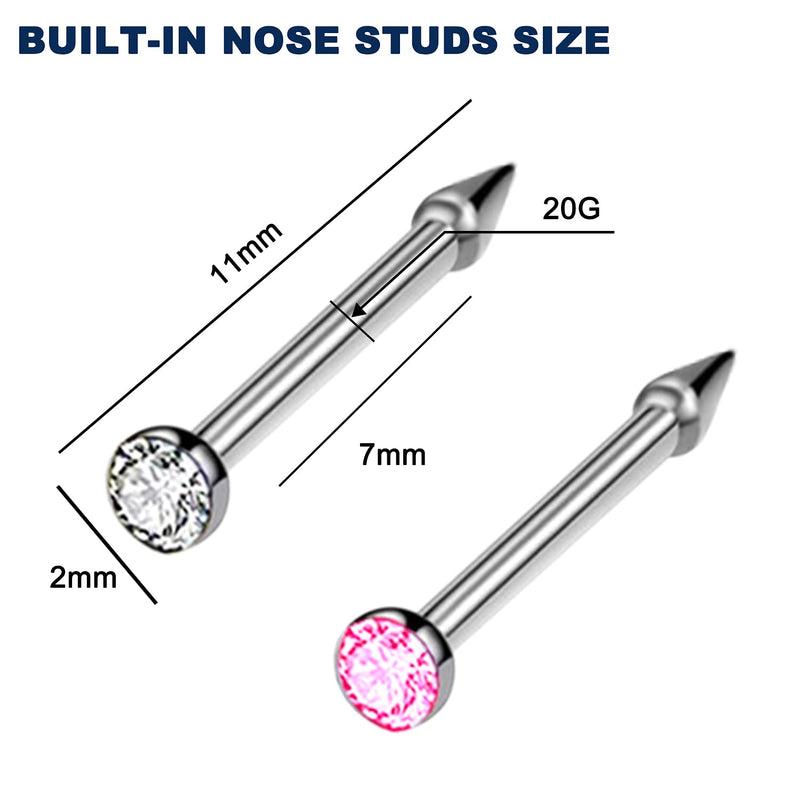 [Australia] - 4-Pack Disposable Self Piercing Kit with Built-in Nose Studs, Very Safe Piercing Gun, Simple and Convenient Operation, Ideal for Family Use (White + Pink) White+Pink 