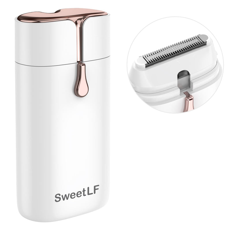 Electric Razor for Women,SweetLF Electric Shaver for Legs, Arms,Cordless, Rose Gold and White