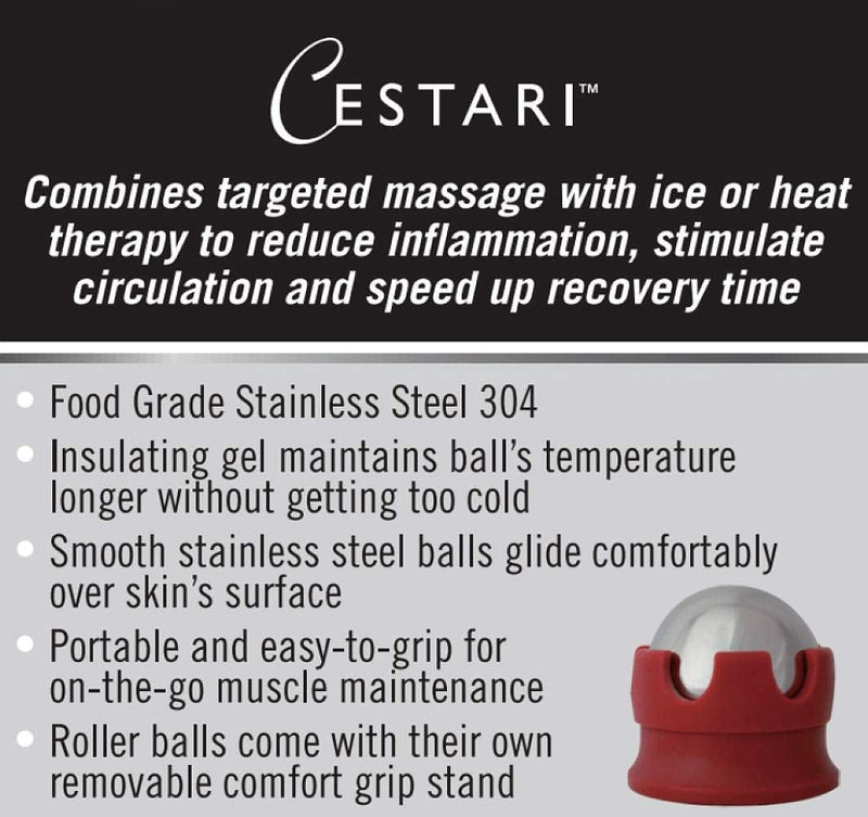 [Australia] - Massage Roller Ball - Stainless Steel Gel Balls for Heat + Ice Therapy - Back, Shoulder, Calf, Foot Massager with Heat or Cold - Myofascial Release - Deep Tissue Trigger Points - Hot Cold Roller.. Red 55mm 