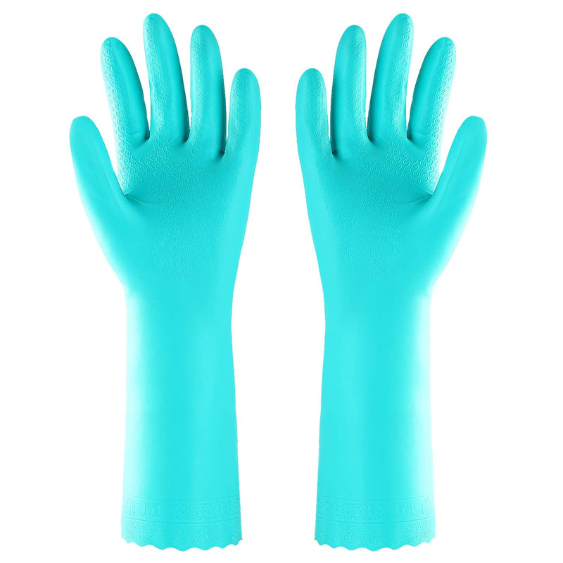 [Australia] - Elgood Reusable Dishwashing Cleaning Gloves with Latex free, Cotton lining,Kitchen Gloves 2 Pairs,Purple+blue Purple+blue Medium (Pack of 2) 