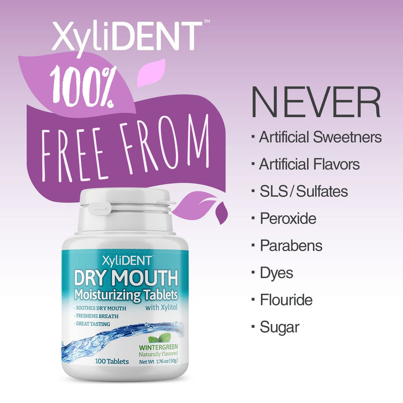 [Australia] - Nature's Stance XyliDENT Xylitol Tablets for Dry Mouth Relief - Stimulates Saliva, Freshens Breath, Reduces Acid Production, Fast Acting Relief, 100 Count (Wintergreen) Wintergreen 100 Count (Pack of 1) 