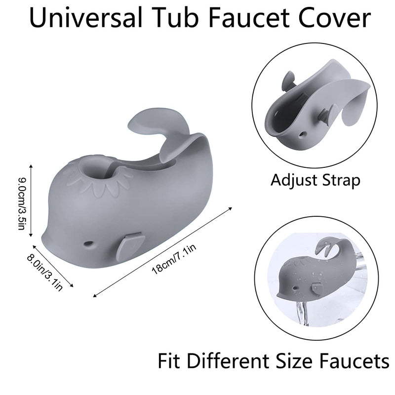 [Australia] - Bath Spout Cover, Faucet Cover Baby Bathroom Tub Faucet Cover Protector for Kids, Bathtub Spout Cover for Baby Kids Toddlers Protection Accessories Baby Safety Universal Bath Silicone Toys Gray 