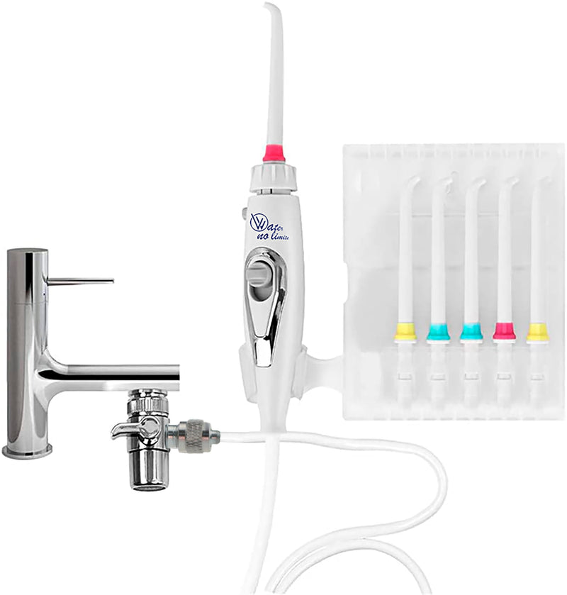 [Australia] - WATER NO LIMITS Professional dental cleaner without batteries or electricity | Oral irrigator that increases the water pressure for a linear and unlimited | Metal connector (standard) Standard 