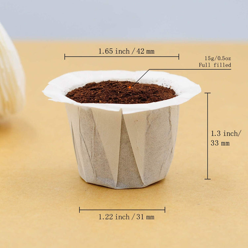 [Australia] - Disposable Coffee Filters, 100 Counts Coffee Filter Paper for Keurig Brewers Single Serve 1.0 and 2.0, Compatible with Reusable K Cup Filter, White White 100 Count 