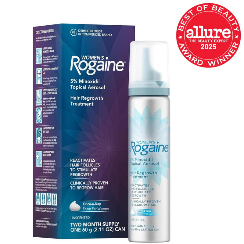 Women's Rogaine 5% Minoxidil Foam, 2-Month Supply, 2.11 oz 2.11 Ounce (Pack of 1)