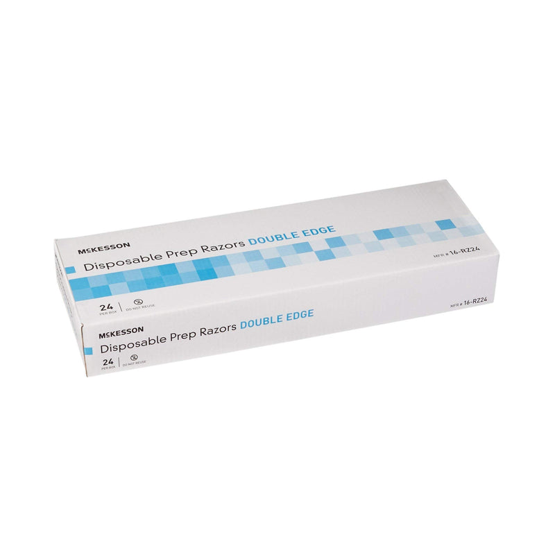 [Australia] - McKesson Disposable Razors [24 Count] Prep Shaving Razor, Single Blade Double Edge, Stainless Steel Blade, For Men and Women, Bulk, Blue 