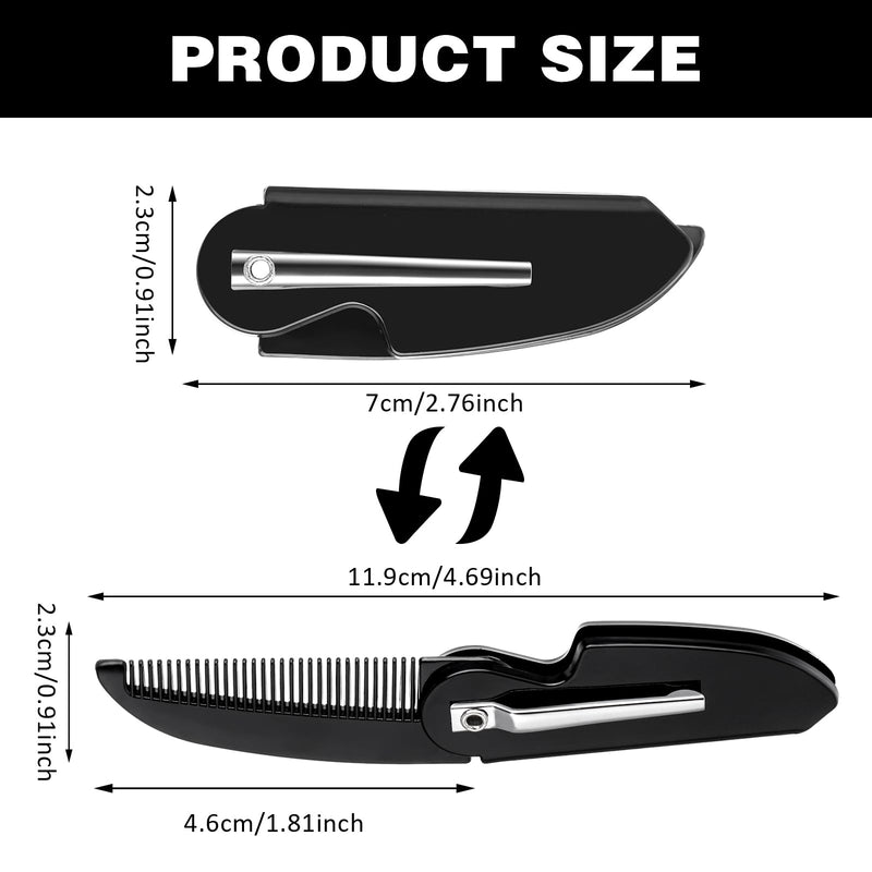 [Australia] - Ouligay Pack of 4 Foldable Beard Comb for Men Mustache Comb Small Pocket Comb Mustache Comb Portable Styling Hair Comb Men Beard Mustache Combs 