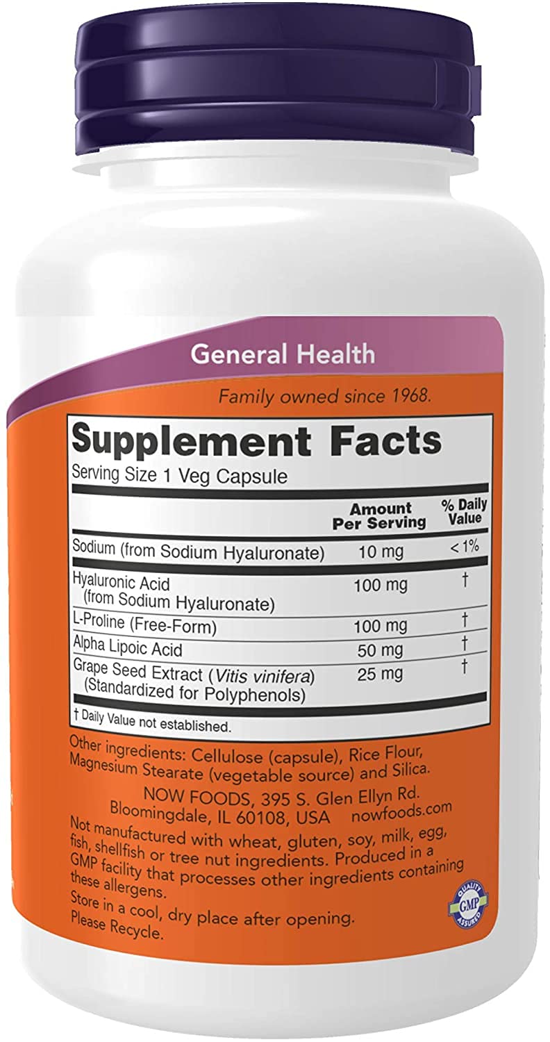 [Australia] - Now Foods - Hyaluronic Acid 100 mg - 120 Veg Capsule (Pack of 2) 