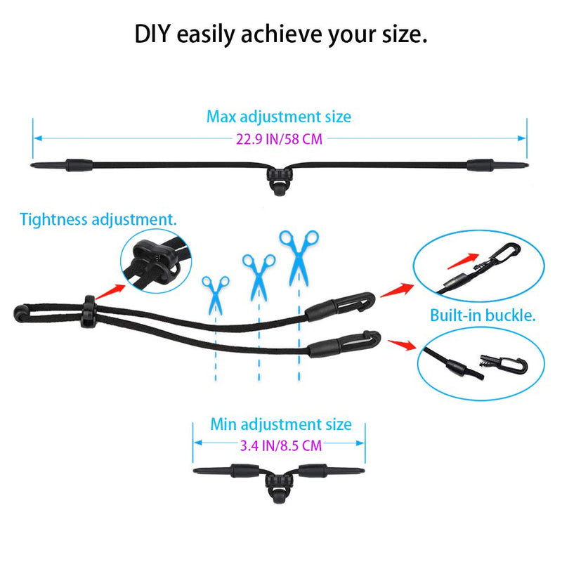 [Australia] - Mask Extender Lanyard,Anti-Tightening Comfortable Ear Strap Extension Hook Black 4 PCS 