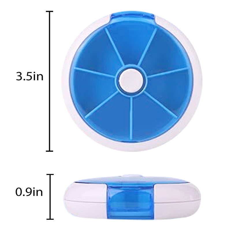 7 Grids Travel Pill Organizer Box 84-Pcs Medicine Name Labels Weekly 7-Day Pill Case Portable Medication Dispenser for Vitamins, Fish Oil & Supplements 4pcs+84 Med Labels