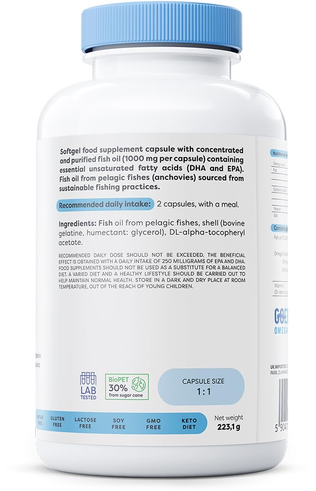 Osavi Omega–3 Fish Oil Molecularly Distilled 1000 mg – 180 Softgels | EPA & DHA for Heart Health, Brain Function, and Vision I Molecular Distillation for Maximum Purity