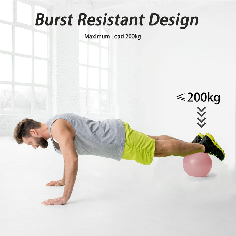 [Australia] - Pilates Ball 10 Inch Anti-Burst Slip Resistant Small Exercise Ball Mini Yoga Ball for Fitness, Core Training, Physical Therapy, Balance, Stability, Stretching 200kg 440lbs Capacity Pink 