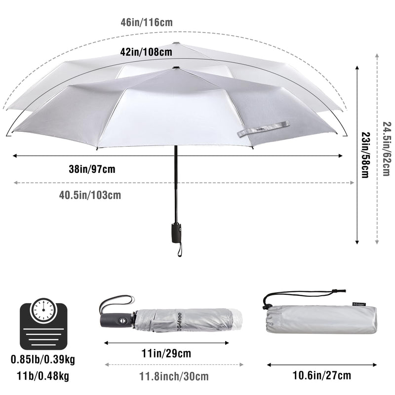 G4Free 46 Inch Reverse Windproof Umbrella for Sun&Rain UPF 50+ UV Protection Large Travel Umbrella