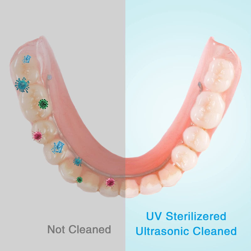 [Australia] - Ultrasonic Cleaner UV Ultrasonic Cleaning Device for Dentures, Aligners, Retainers, Whitening Trays, Night Dental Mouth Guard, Toothbrush Head, Ultrasonic Cleaning Box (200ML) 200ML 