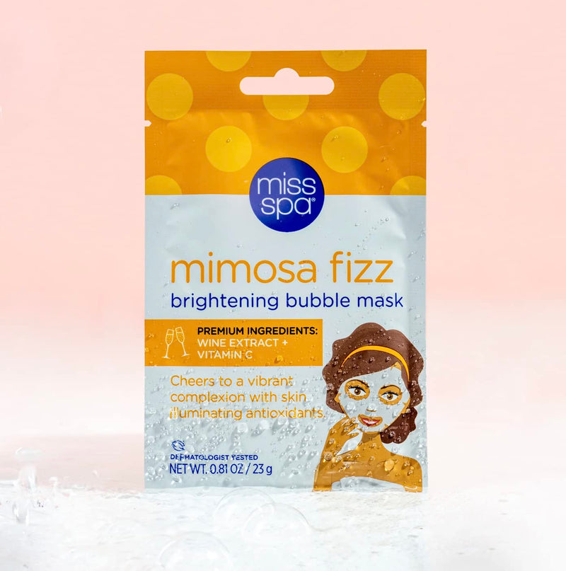 MISS SPA Brightening Bubbling Mask, Face Mask Skin Care, Vitamin C, Rejuvenate & Boost Skin, Anti- Aging Hydrating Facial Sheet Mask, Glowing Skin, Skin Care For Women Dermatologist Tested, 4 Pack