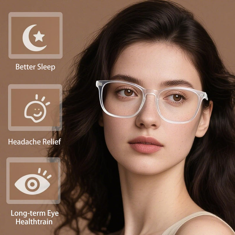 [Australia] - 2 PCS Blue Light Glasses for Woman, Blue Light Glasses Men Bluelight Blocking Glasses Eyeglasses For Reading Gaming Black + Clear Fashion 
