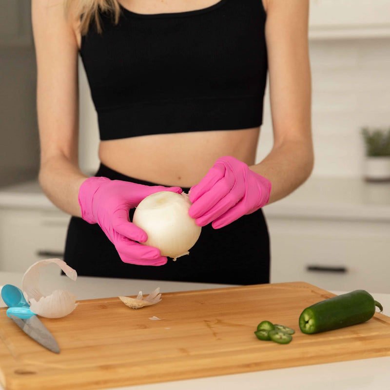 [Australia] - FRAMAR Pink Gloves Disposable Latex Free – Pink Nitrile Gloves Medium, Latex Free Gloves Medium, Plastic Gloves Disposable, Guantes de Nitrilo, Cleaning Gloves Medium, Non Latex Gloves Medium. 