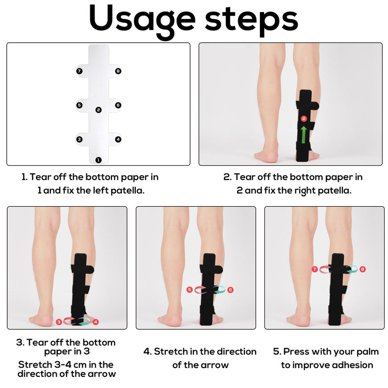 30 Pcs Tape for Achilles Tendon, Waterproof Adhesive Precut Achilles Tendon Ankle Athletic Tape Latex Free for Achilles Tendon Muscle Support (Black)