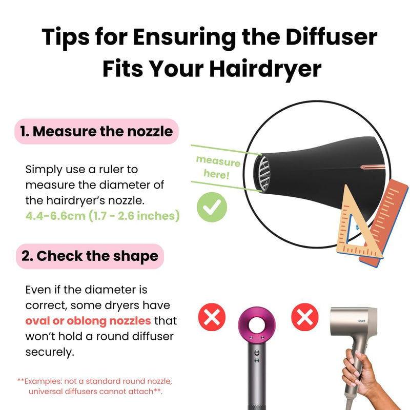 Universal Hair Diffuser “Super Sturdy” 1.7 Inch to 2.6 Inch for Natural Curly and Wavy Hair, Hair Dryer Attachment (Rose Gold) Rose Gold