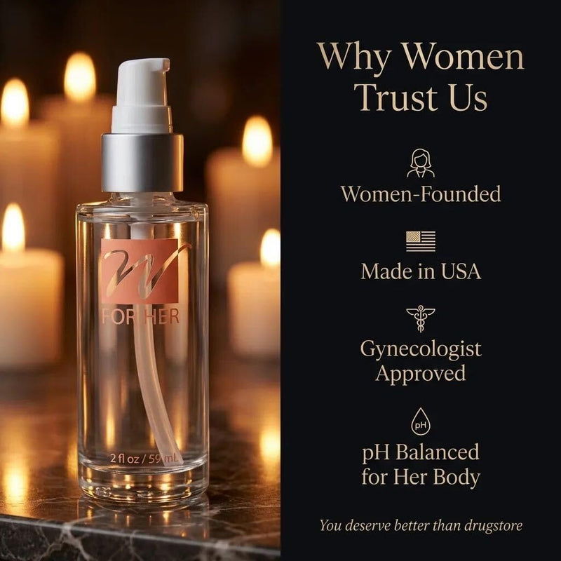 Silicone Personal Moisturizer - Paraben & Glycerin Free - 2 Fl Oz | 3-Ingredient Formula with Vitamin E | Long-Lasting | Unscented | No Residue | Glass Pump Bottle
