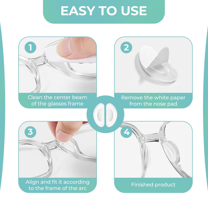 [Australia] - Quelcc 20 pairs of transparent glasses nose pads, self-adhesive nose pads, glasses nose pads, nose pads for glasses, self-adhesive, silicone nose pads for glasses and sunglasses, transparent 