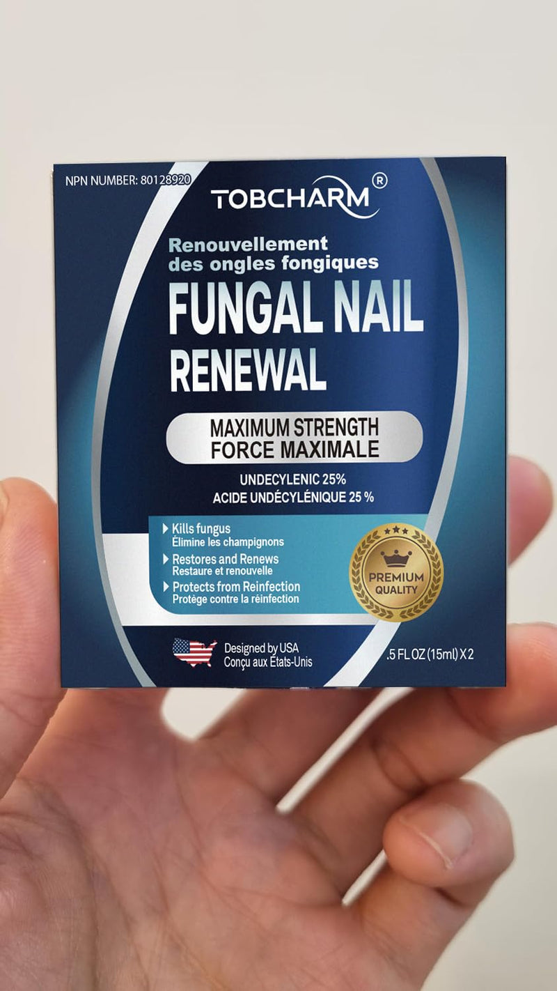 Toenail Fungus Treatment Extra Strength with 25% Undecylenic Acid & Tea Tree Oil, Nail Fungus Treatment for Toenail & Fingernails, Antifungal Nail Treatment for Damaged Nails and Thick Toenails- 2Pcs 0.5 Fl Oz (Pack of 2)