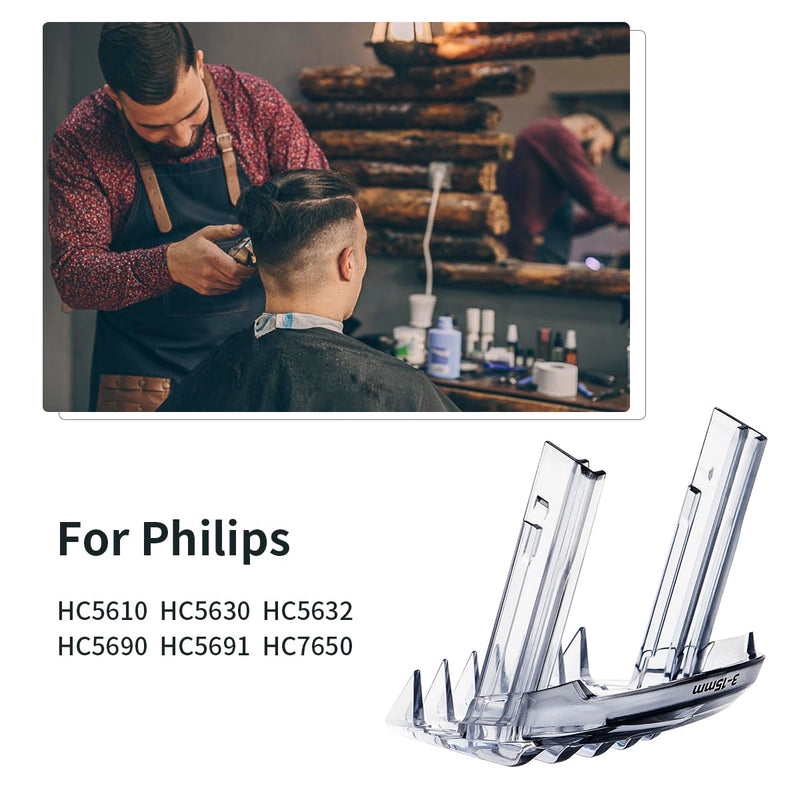 [Australia] - YanBan Replacement Hair Cutting Comb Compatible with Philips HC5610 HC5630 HC5632 HC5690 HC5691 HC7650 Hair Clipper Adjustable 3-15mm 