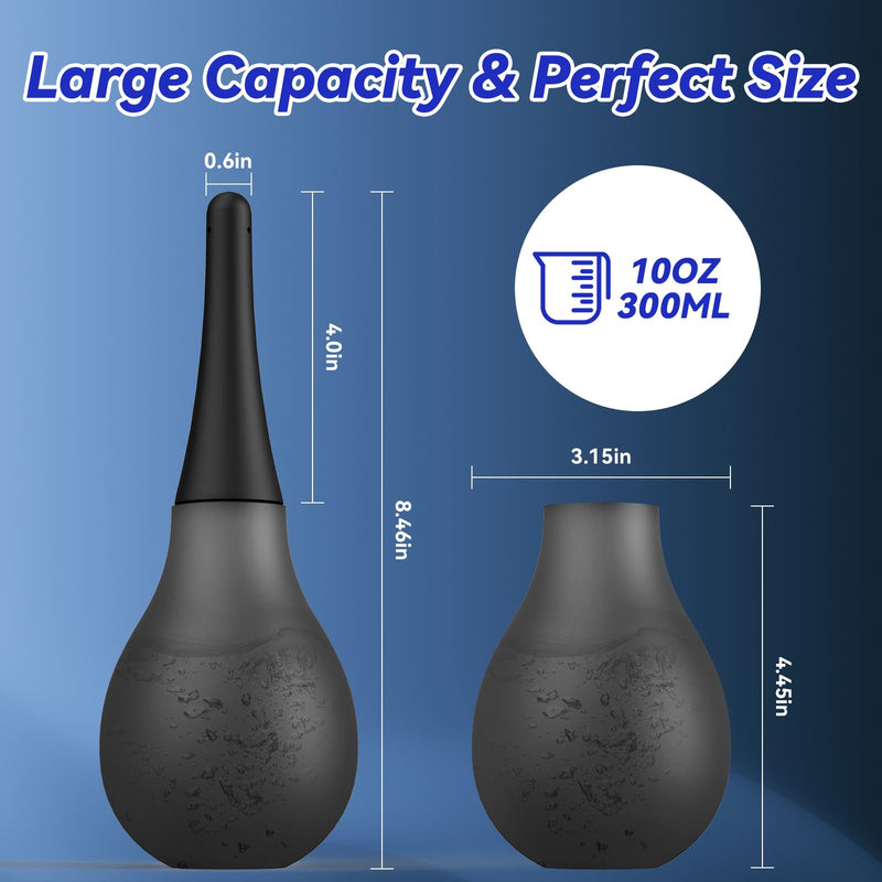 [Australia] - Enema Douche Anti Back-Flow,Silicone Enema Reusable Anal Douche Cleaner for Men Women Colon Cleansing,Shower douche with 5 Spouts connected to shower hole,Vaginal Cleaner 10oz, Semi-transparent 
