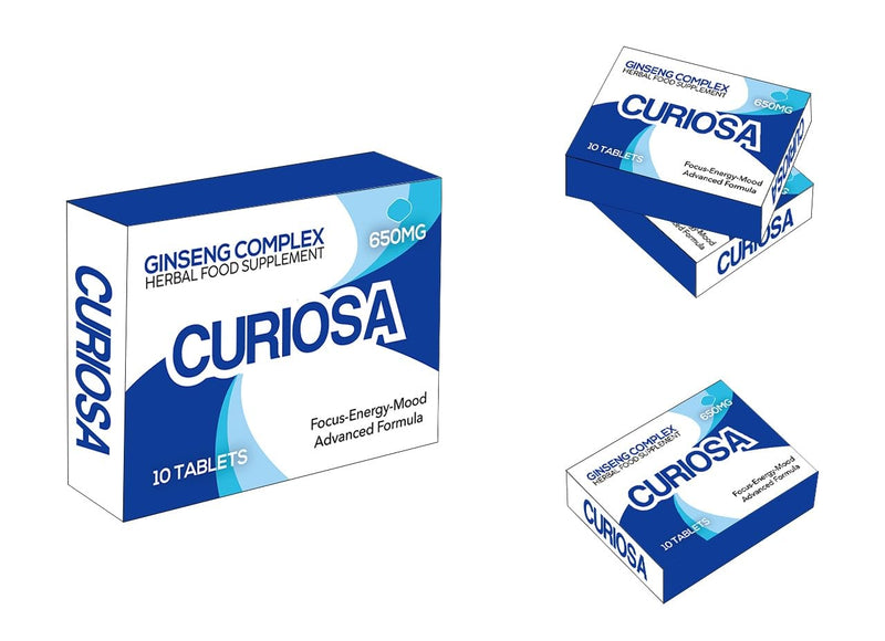CURIOSA Blue 650mg | Stronger | Longer | Harder | Performance | Extra Strength Enhancing Pills, Stamina Endurance Booster Supplement Pills for Men | 10 Ginseng Tablets